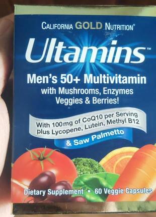 California gold nutrition ultamins мультивітаміни для чоловіків старше 50 років з коензимом q10