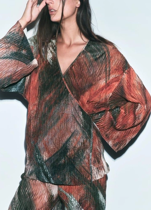 Плиссированный костюм zara кимоно s-m4 фото