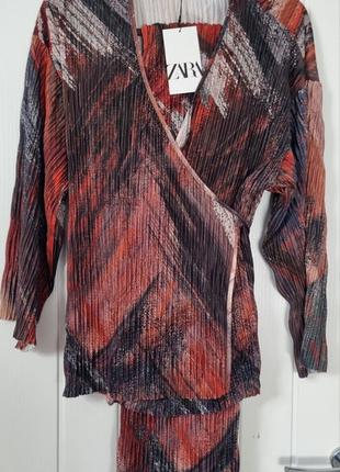 Плиссированный костюм zara кимоно s-m7 фото