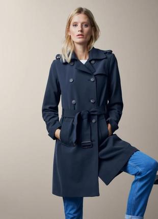 Крутой темно синий тренч пальто 46-48р tcm tchibo нижняя