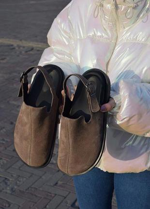 Клогі замшеві візон анатомічна підошва