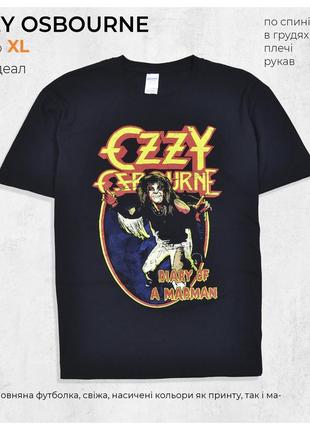 Ozzy osbourne xl / чорна насичена футболка мерч рок гурту з великим принтом