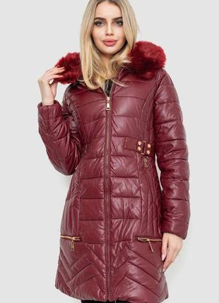 Куртка жіноча зимова, колір бордовий, 244r707