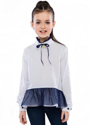 Блуза  для девочки  глейдис белый 116 см, 140 см