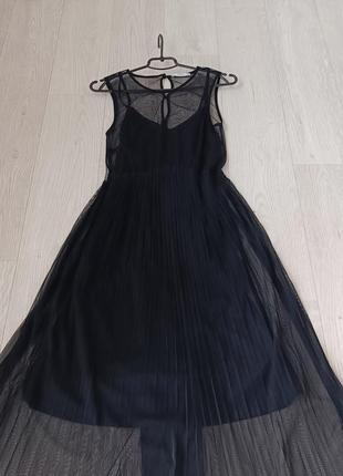 Чёрное брендовое платье mango