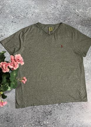 Серая футболка мужская новых коллекций polo ralph lauren (оригинал)