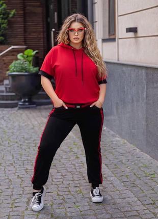 Жіночий спортивний костюм червоно-чорний 434713