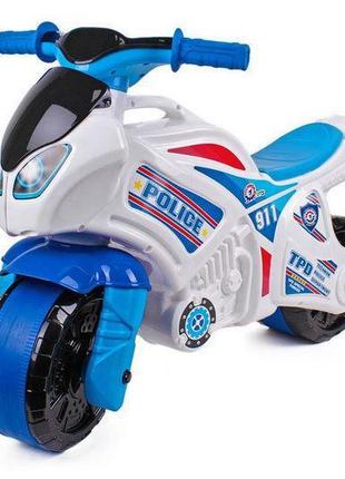 Мотоцикл - толокар "поліція", колір біло - блакитний '', від 3 років, технок тойс