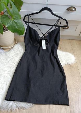 Новое черное платье мини от nasty gal, размер м-l