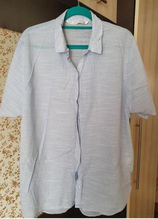 Стильная легкая рубашка оверсайз zara размер m