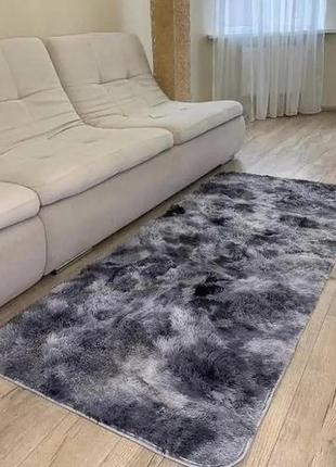 Приліжковий килимок 80х160 см графіт травка меланж
