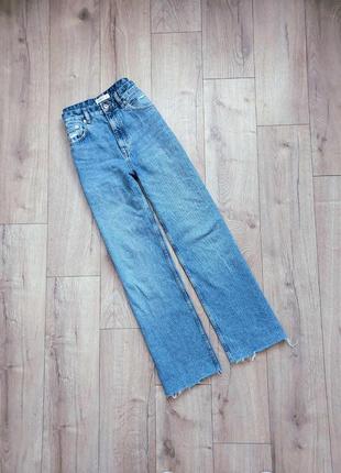 Прямі джинси широкі класичні висока посадка прямые джинсы широкие классические высокая посадка