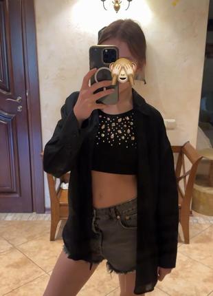 Топ со стразами ручной работы