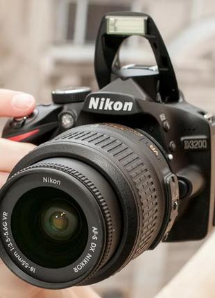 Зеркальный фотоаппарат nikon d3200 kit - 24,2 мп - full hd - cmos - короб.докум.- идеал !