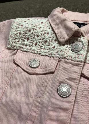 Джинсовка для девочка розовая джинсовый пиджак