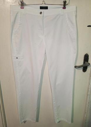 Стрейч-коттон,летние,белые,укороченные,зауженные брюки,большого размера,olissimo