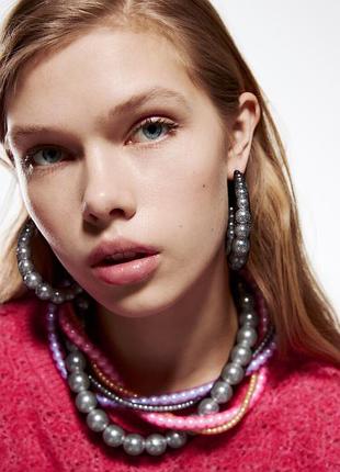 Колье из жемчужин zara.
