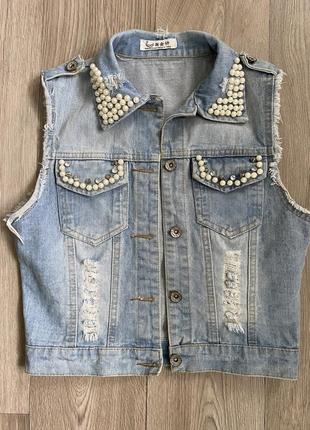 Джинсовий жилет , xs-s