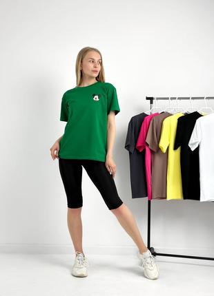 Жіночий спортивний комплект костюм двійка футболка з велосипедками з мікродайвінгу