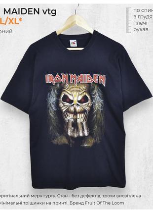 Iron maiden vintage l/xl / черная плотная винтажная футболка мерч рок группы