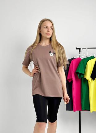 Женский спортивный комплект костюм двойка футболка с велосипедками с микродайвинга
