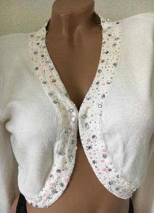 Короткий натуральный кардиган болеро2 фото