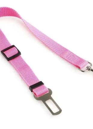 Автомобільний ремінь безпеки для собаки bobi шлейка в автомобіль 16*2*3 см pink