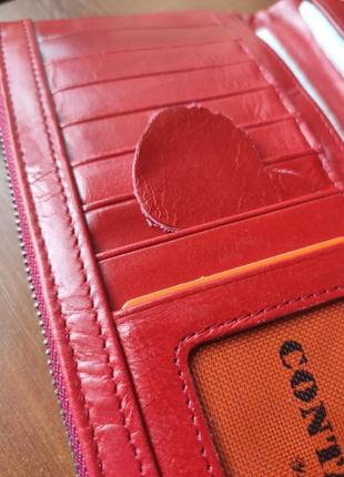 Кошелек (гаманець). ярко красный. натуральная кожа6 фото