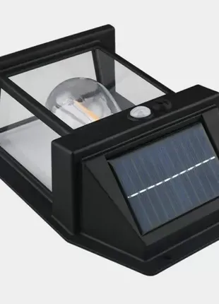 Вуличний світильник на сонячних батареях фасадний світильник ретро coba bk-888 black