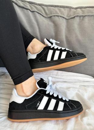 Шикарные женские кроссовки adidas campus 00s x korn black чёрные