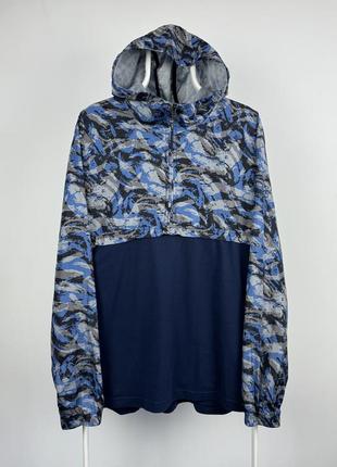 Ветровка анорак under armour men's artillery blue wind anorak jacket (1311107) nike running sport