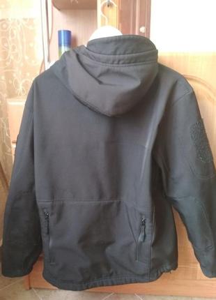 Тактична куртка soft shell black на флісі m/s9 фото