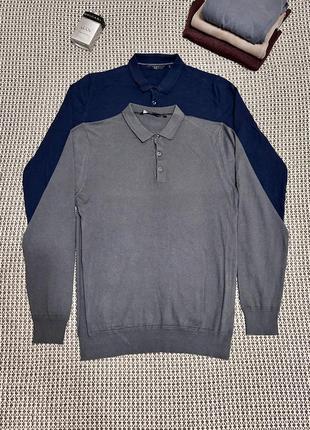 Мужской джемпер/свитер с воротником very man размер l синий/серый
