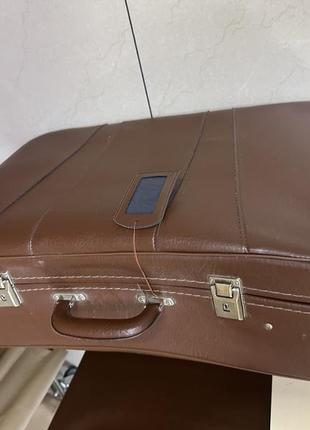 Винтажный кожаный чемодан саквояж4 фото