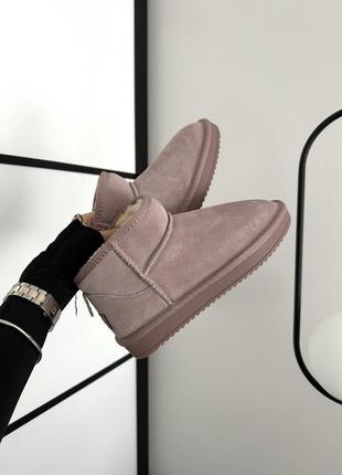 Зимові жіночі черевики ugg ultra mini pink suede 🩷