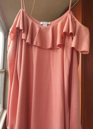 Блуза нарядная. лёгкая.цвет корраловый3 фото