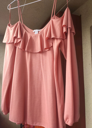 Блуза нарядная. лёгкая.цвет корраловый5 фото