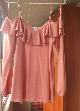Блуза нарядная. лёгкая.цвет корраловый7 фото