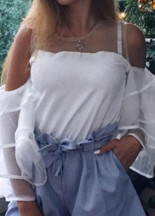 Блуза нарядная. белая2 фото