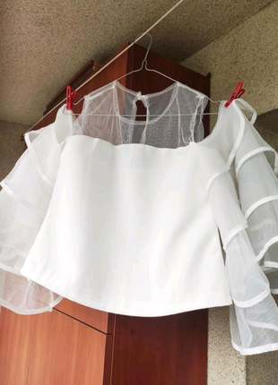 Блуза нарядная. белая6 фото