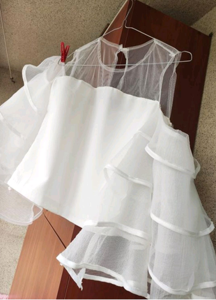 Блуза нарядная. белая10 фото