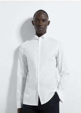 Zara белая мужская рубашка