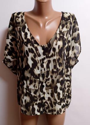 Шифонова блуза з 3d лео принтом #685#