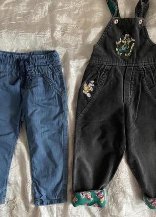 2 шт.! джинсы легкие lc waikiki, р.12-18м и комбинезон вельветовый