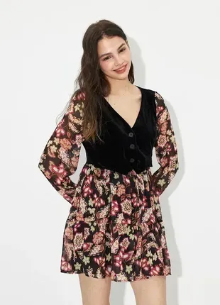 Платье с контрастным жилетом от zara, размер l**