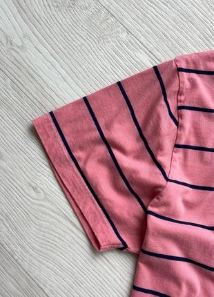 Крута футболка gant breton stripe regular fit t-shirt pink/blue6 фото