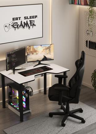Стол геймерский. стол компьютерный белый. офисный