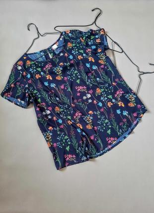 Легка жіноча блуза квітковий принт №710