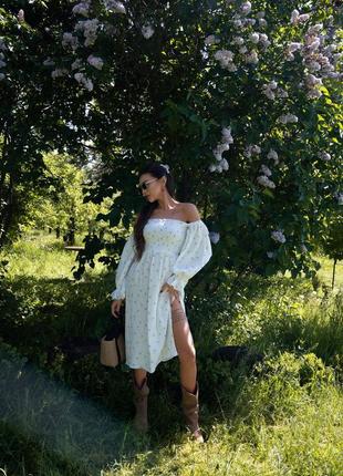 Невероятное нежное мислиновое платье миди
