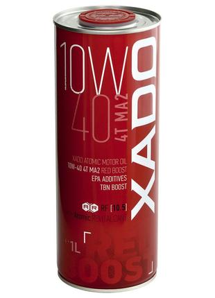 Олива xado atomic oil 10w-40 4t ma2 red boost жерстяна банка 1 л  олива моторна синтетична олива синтетична